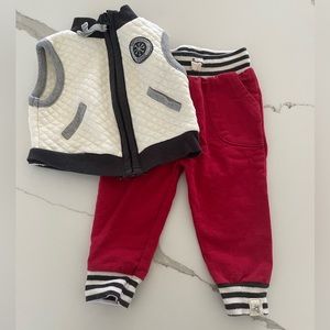 Burt’s Bees Ski School Vest & Pants 0-3 month baby outfit